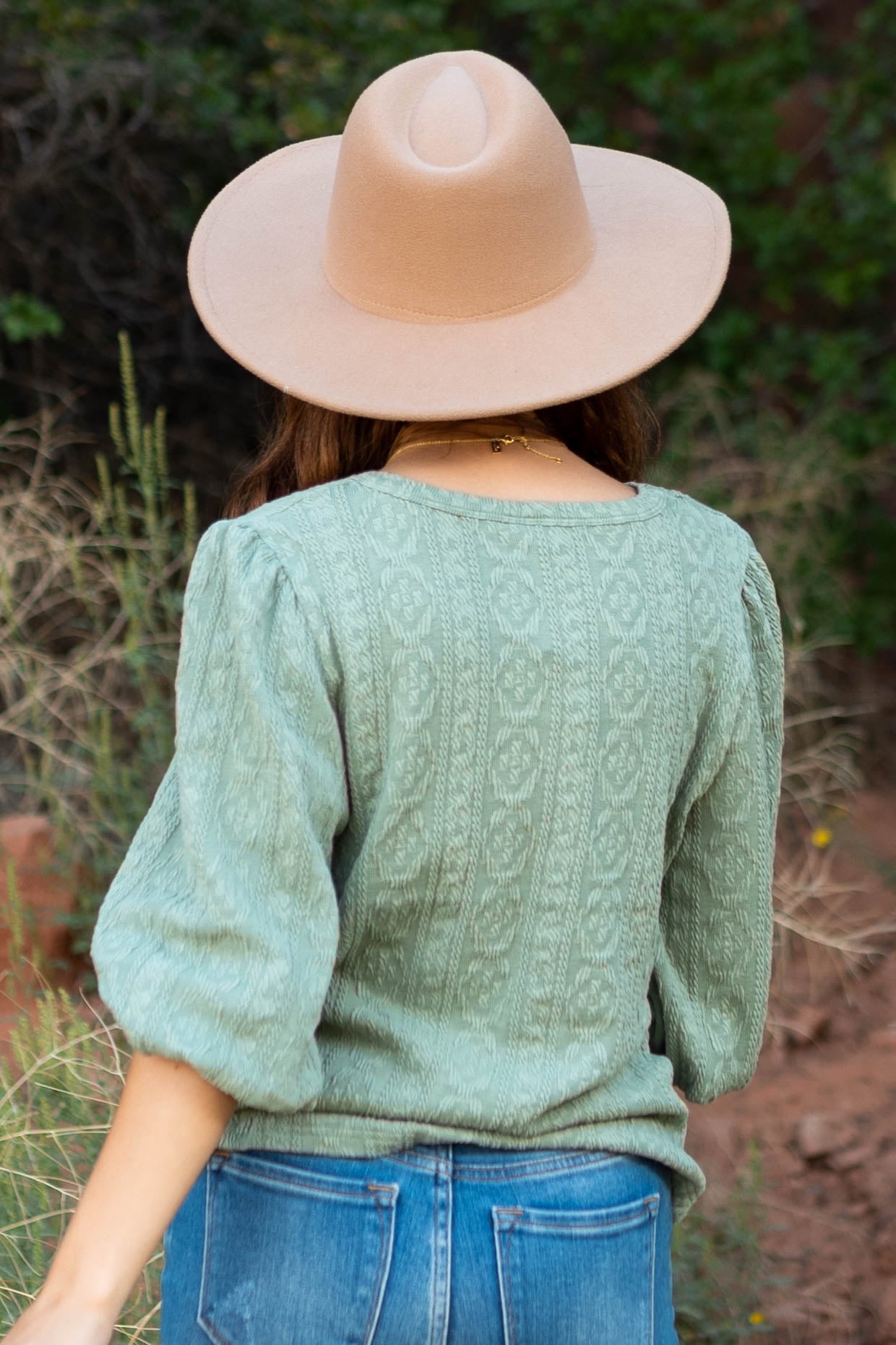 Back view of a sage top