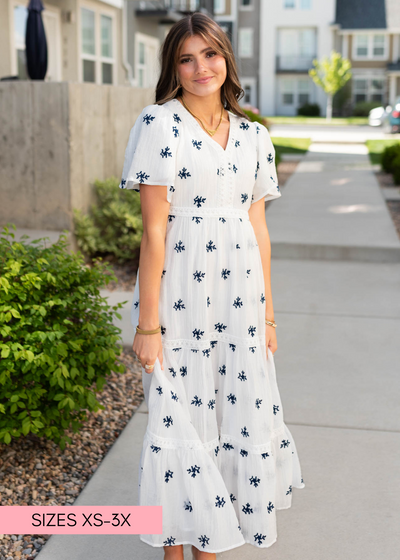 White embroidered dress