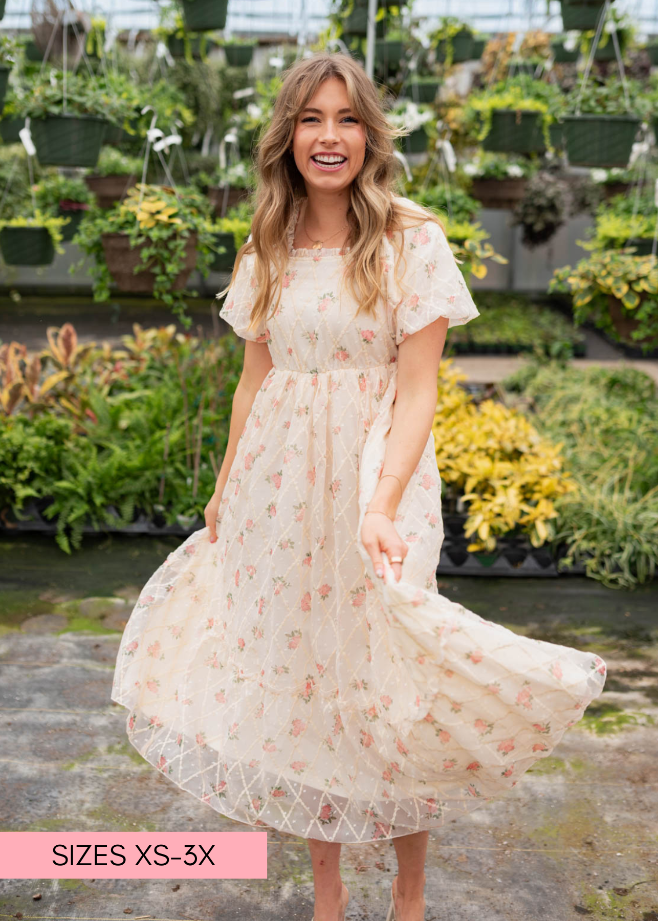 Cream rose dress