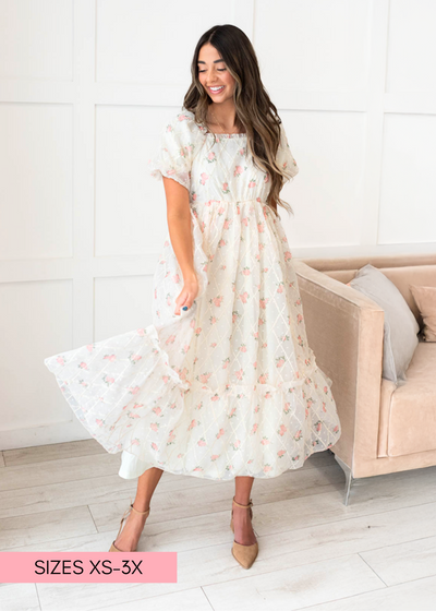 Cream rose dress
