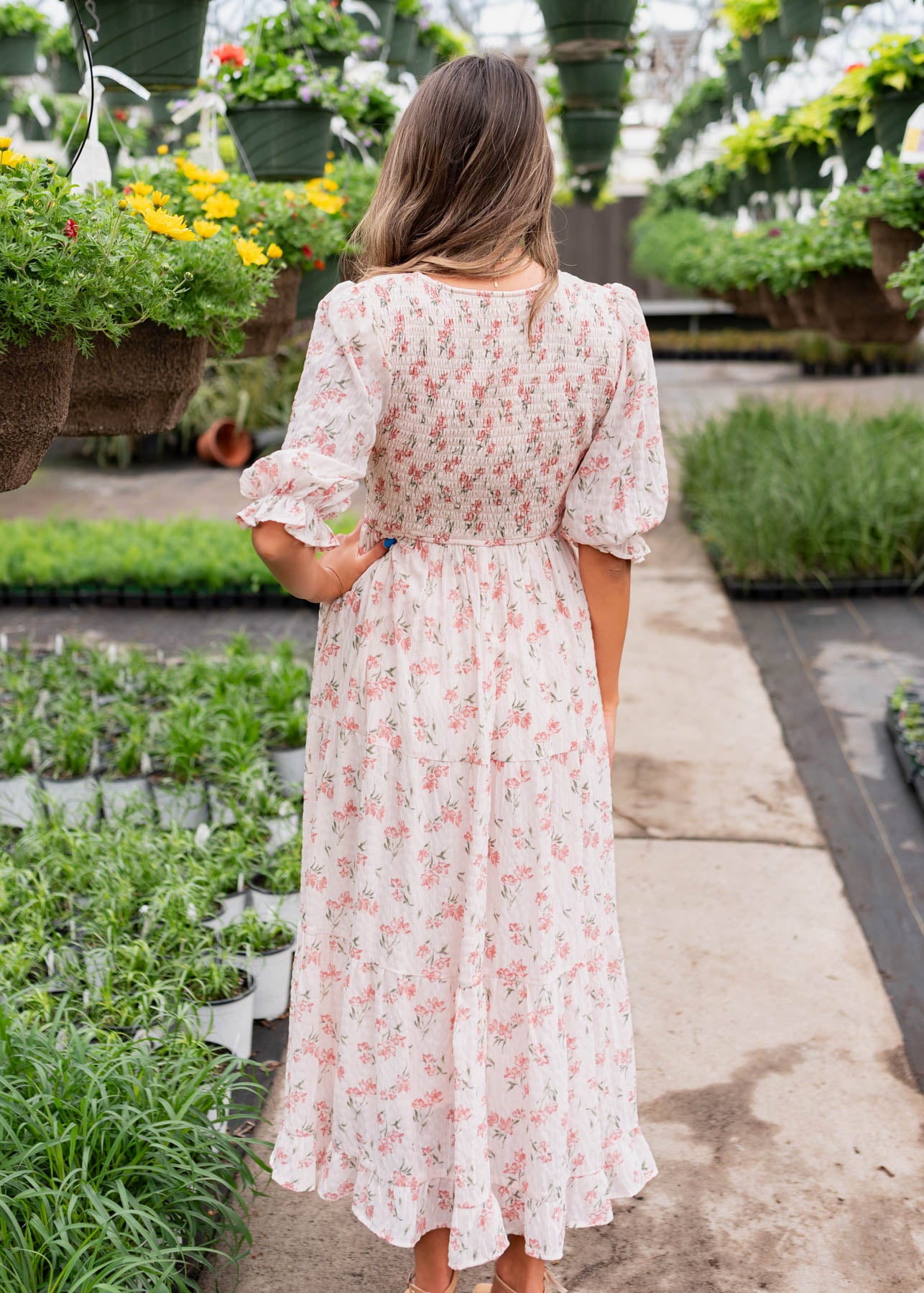 Emmie Pink Floral Tiered Dress