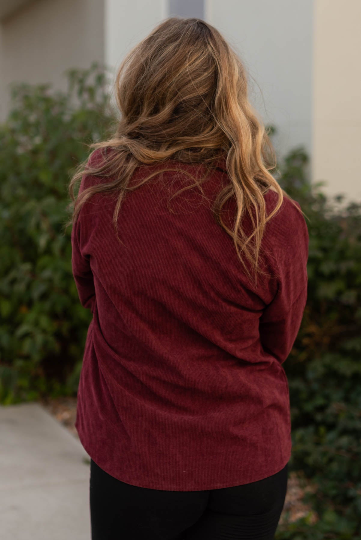 Back view of a wine shacket
