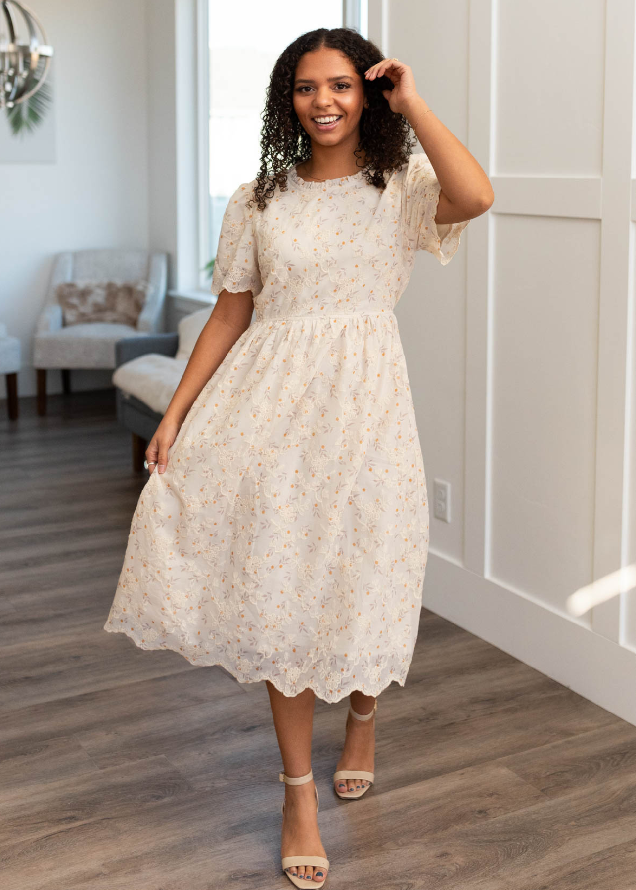 Everly Marigold Embroidered Dress