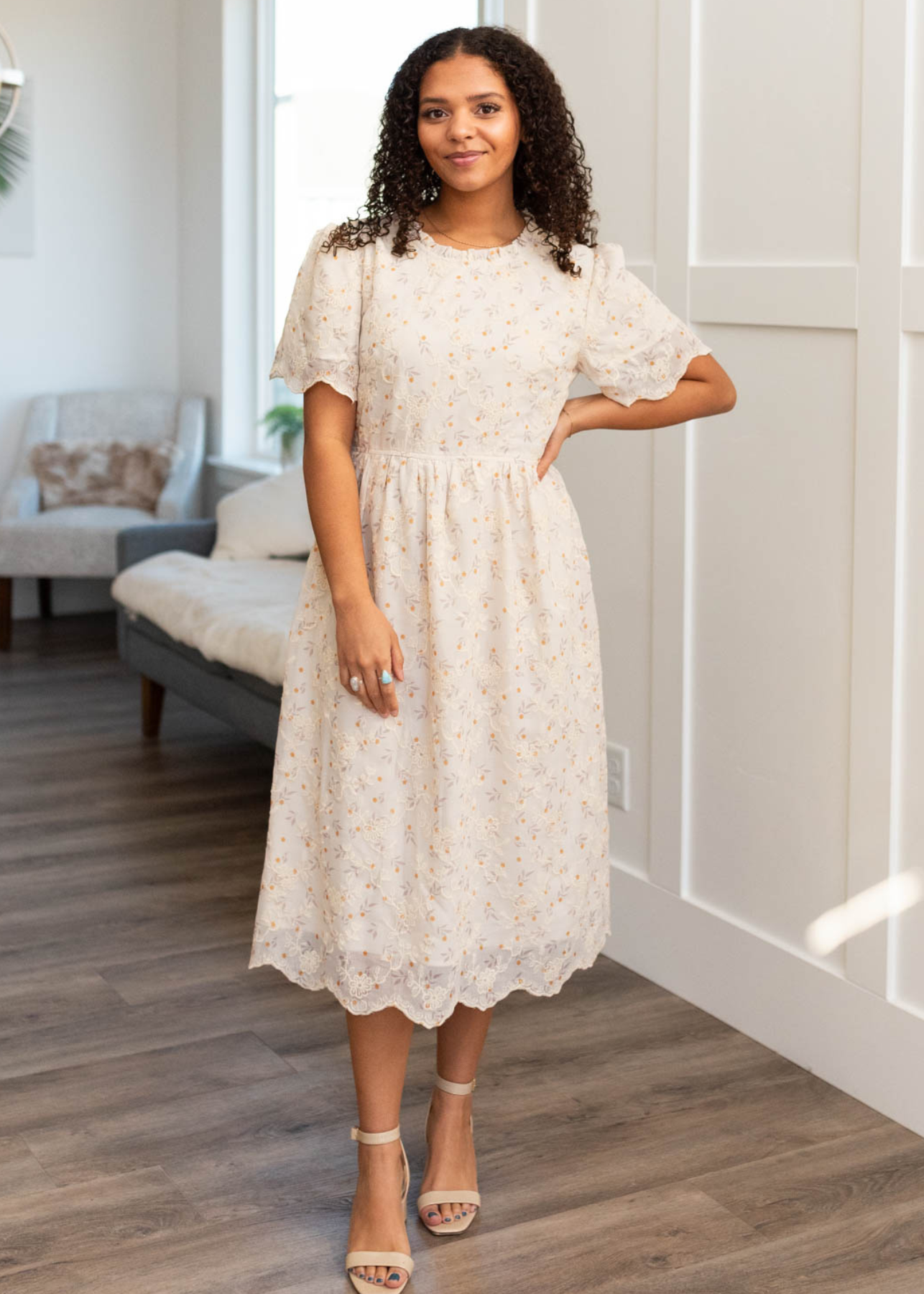 Everly Marigold Embroidered Dress