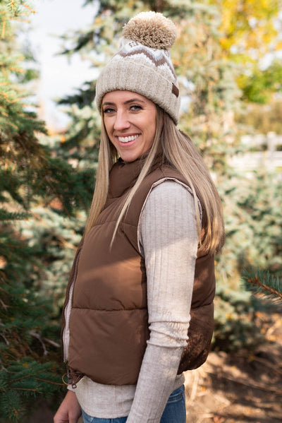 Evy Cocoa Reversible Puff Vest