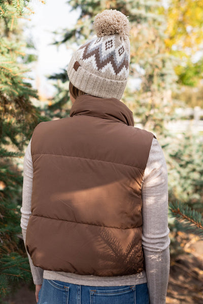 Evy Cocoa Reversible Puff Vest