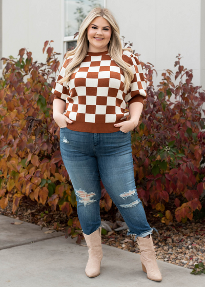 Plus size camel sweater