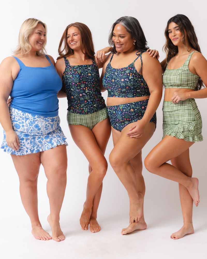 Forage Floral Square Neck Tankini Top