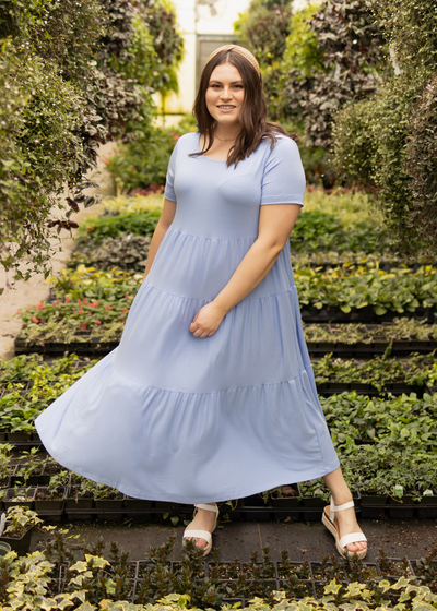 Plus size blue dress