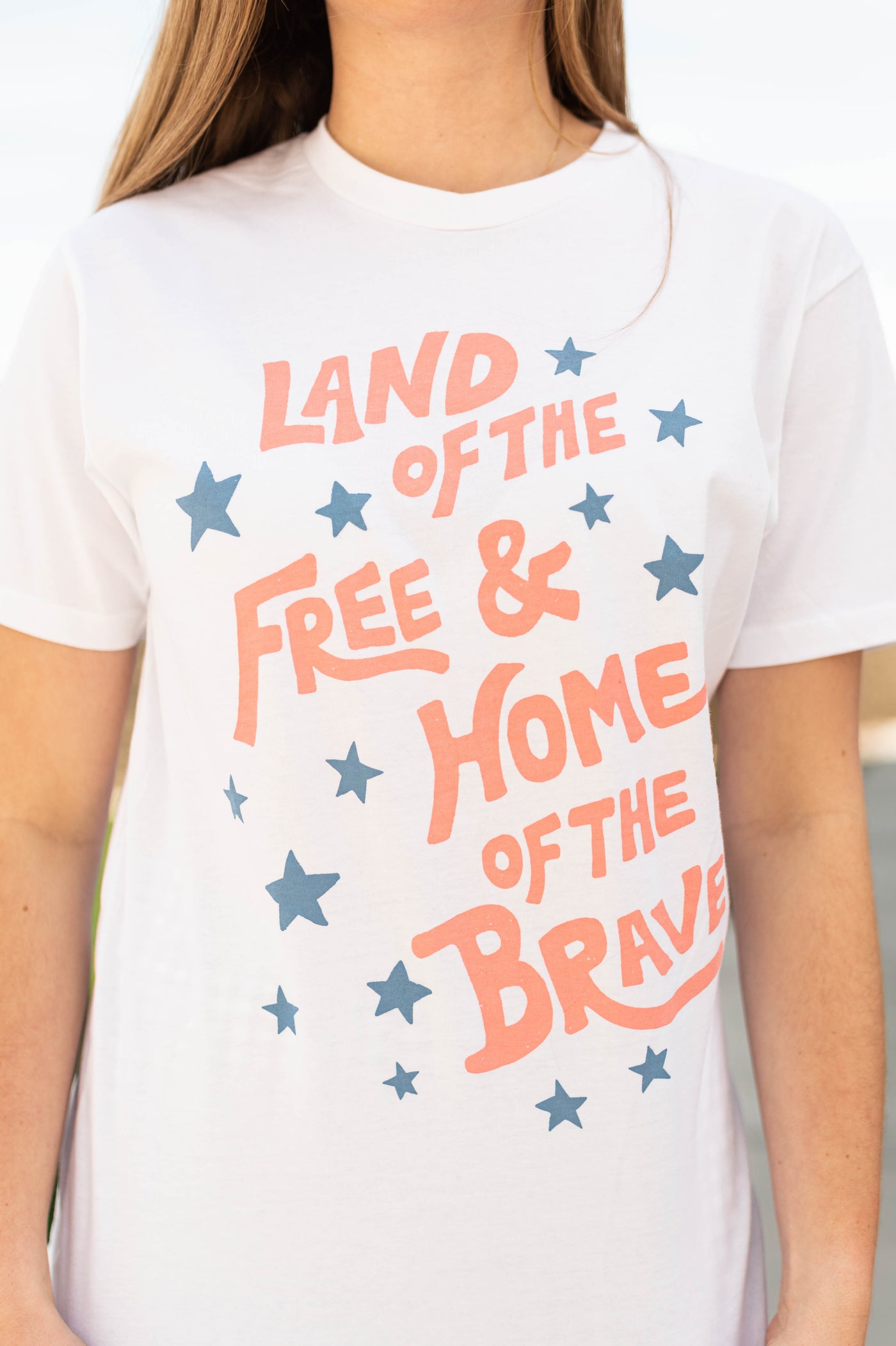 Brave white graphic tee