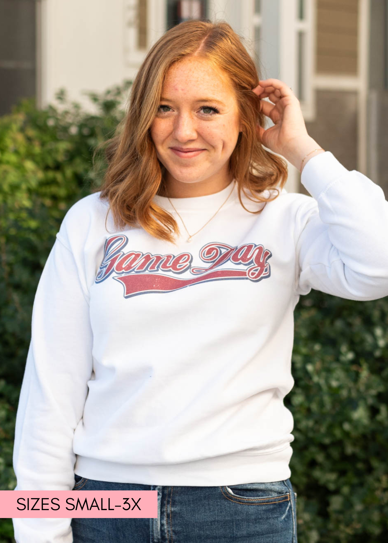 Long sleeve white sweatshirt