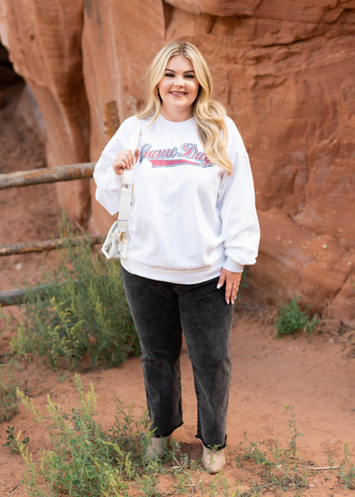 Game day white sweatshirt