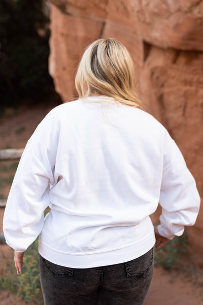 Plus size white sweatshirt