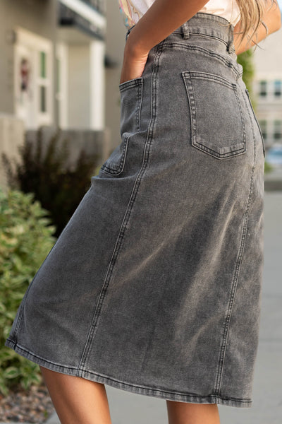 Side view of a black skirt