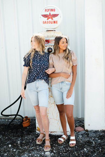 Gianni Navy Floral Top