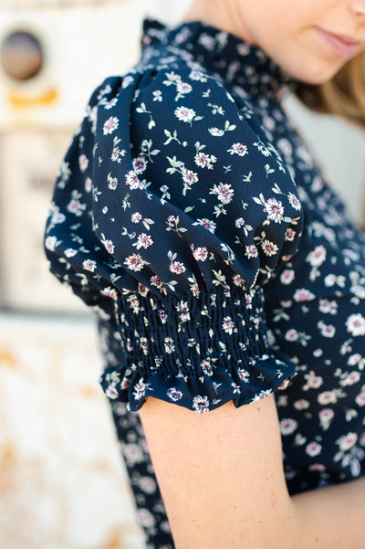 Navy blue top with full sleeves