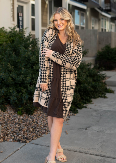 Long sleeve taupe cardigan