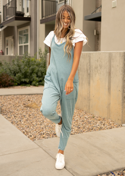 Dusty teal jumpsuit