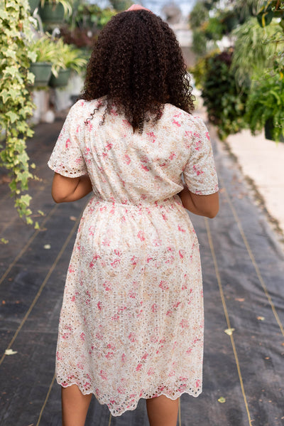 Back view of the rose floral dress