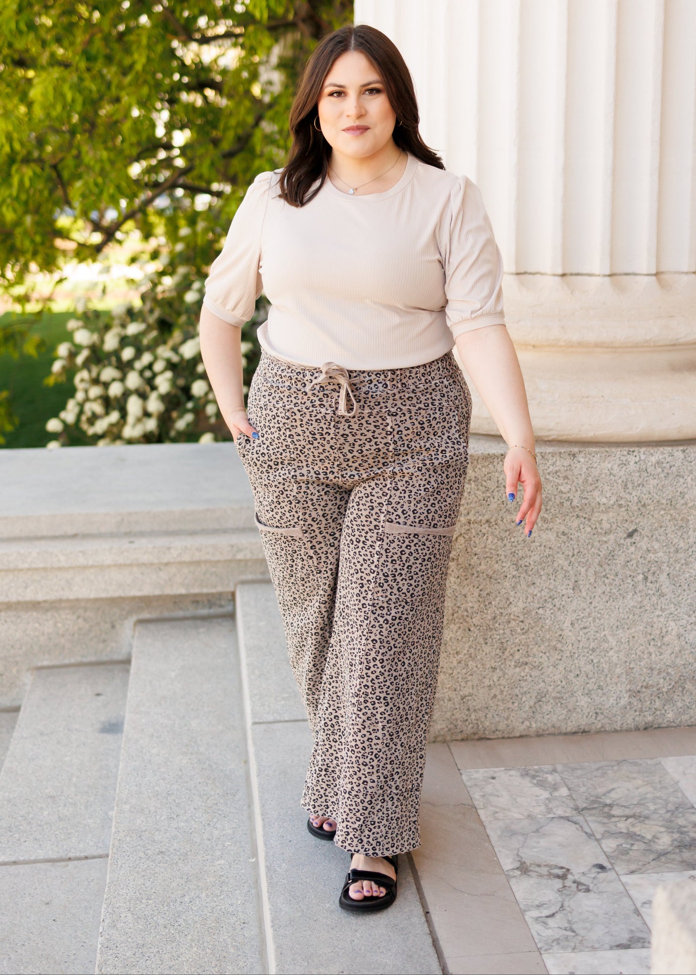 Plus size basic oatmeal top