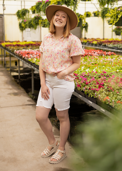 Pink floral top