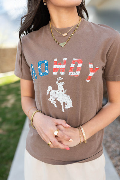 Short sleeve howd cowboy graphic tee