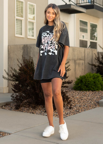 Howdy Y'all Charcoal T-Shirt Dress