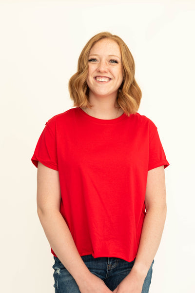 Red short sleeve top