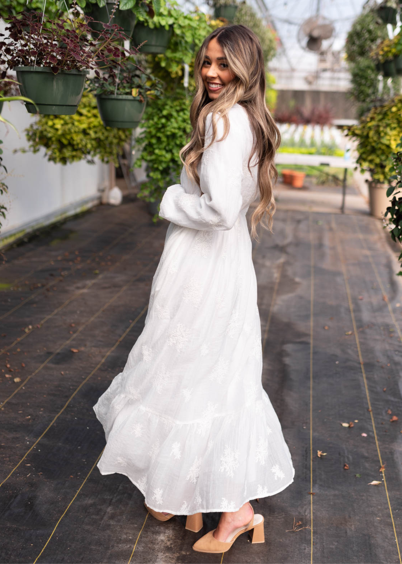 Embroidered white dress