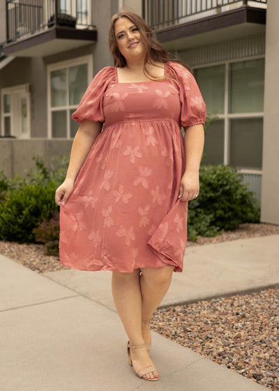 Plus size dusty rose dress