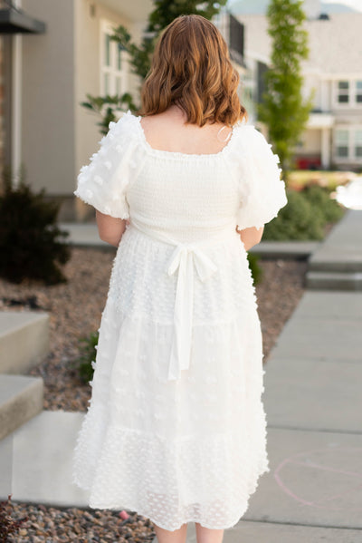 Back view of a white dress