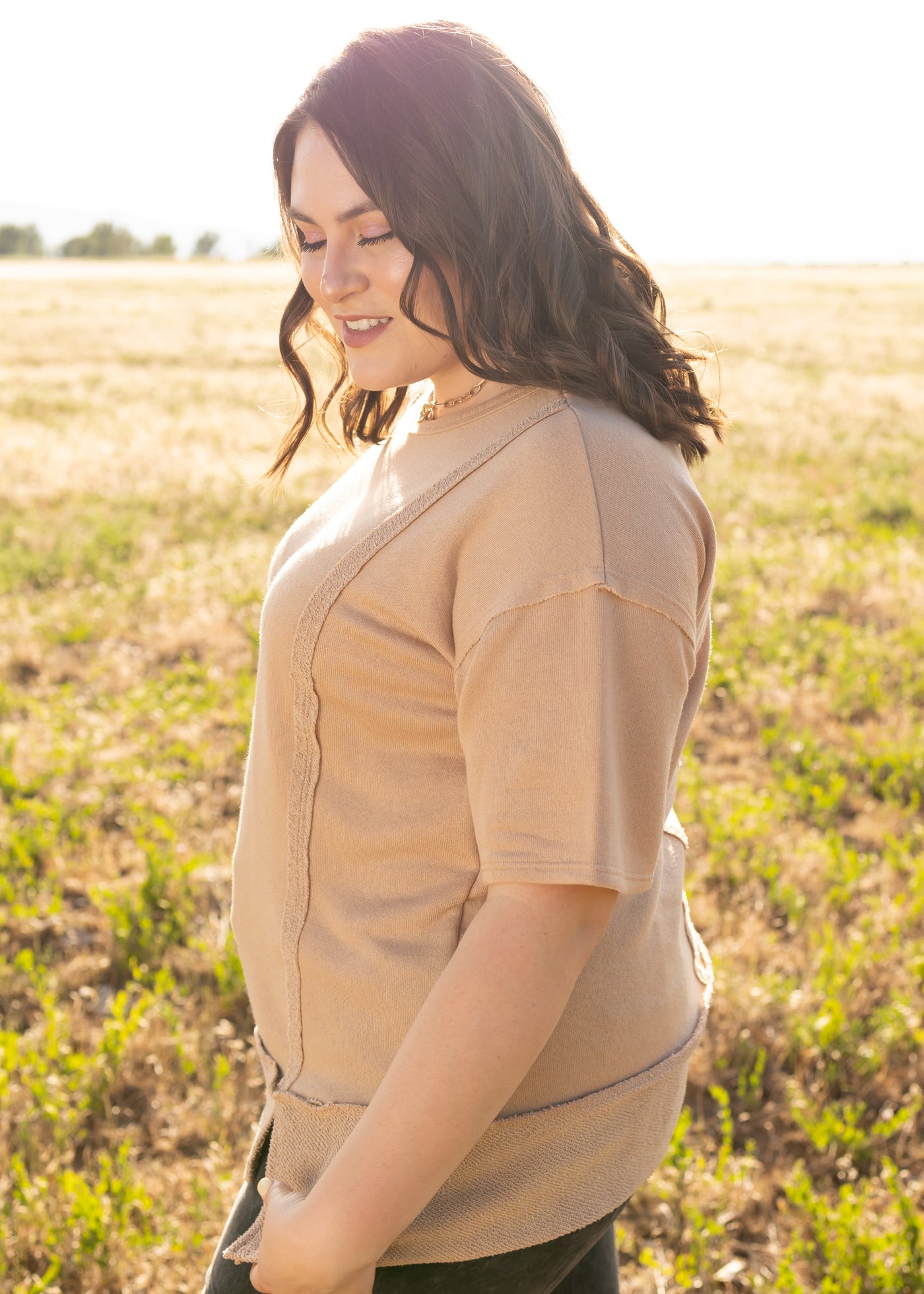 Plus size taupe top