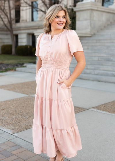 Blush tiered dress
