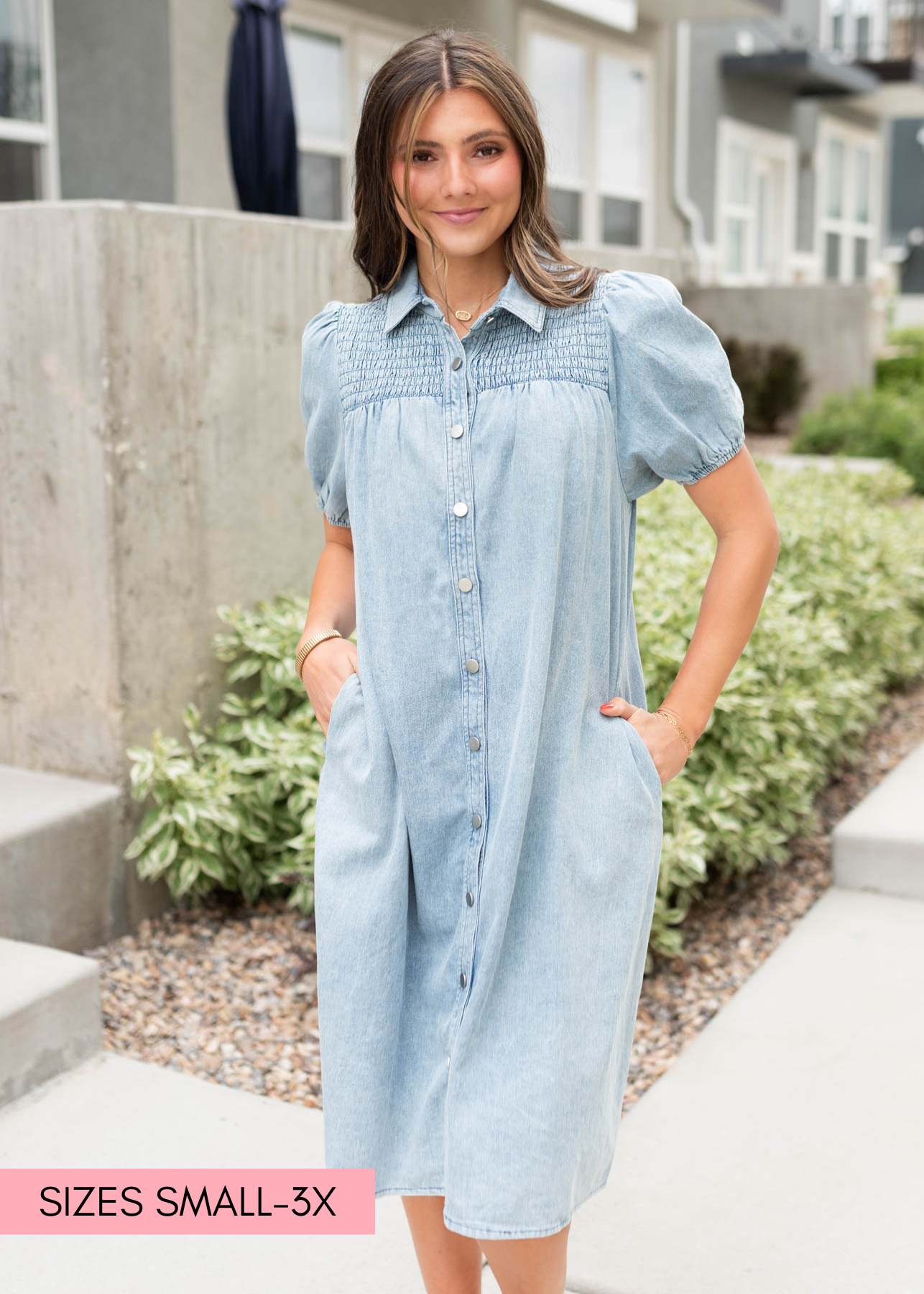 Jaycee Denim Button Down Dress