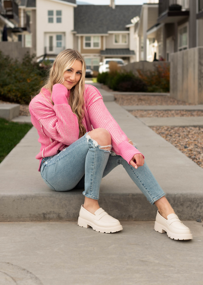 Pink knit sweater