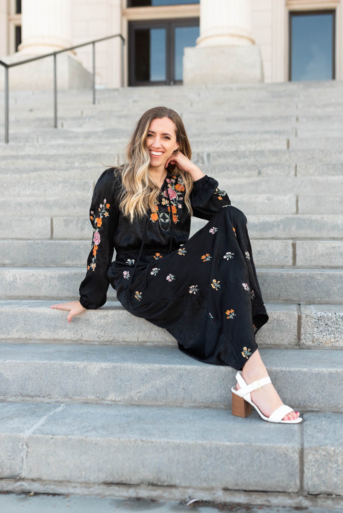 Black floral dress