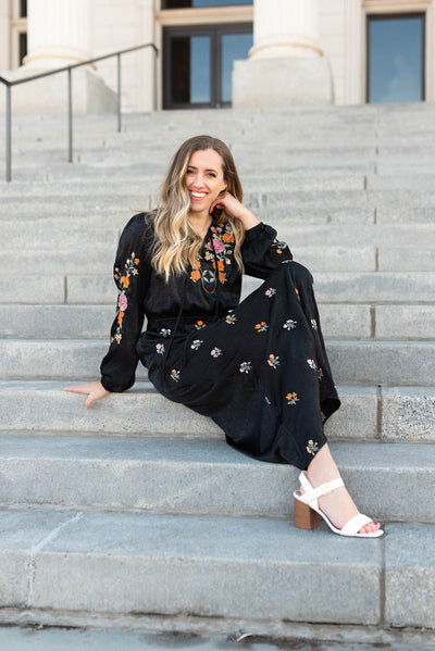 Black floral dress