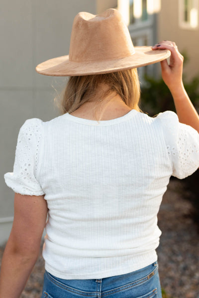 Back view of a ivory top
