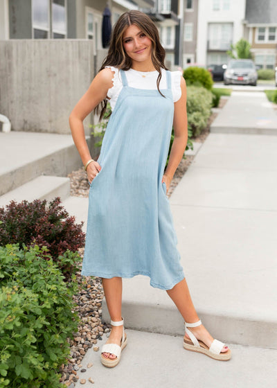 LIght weight denim-like strap dress