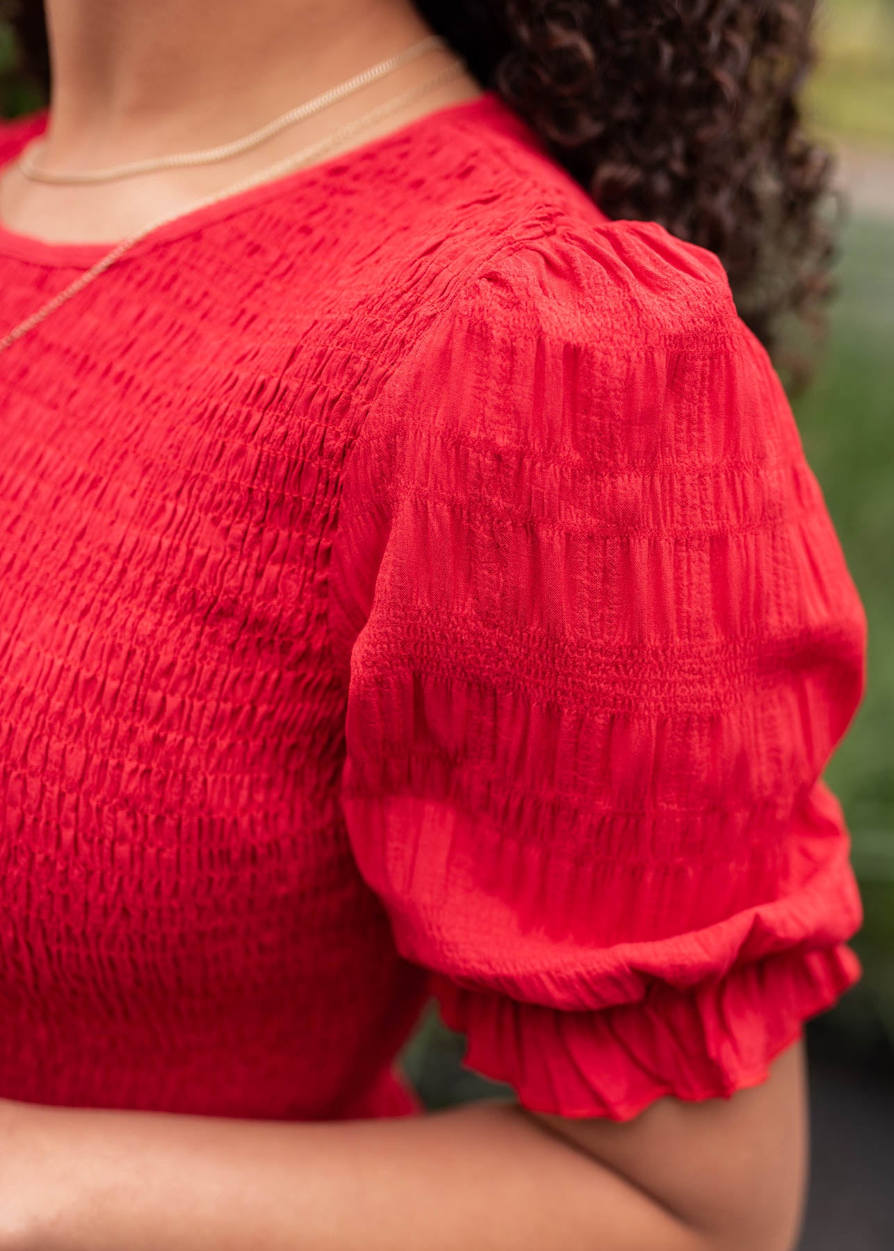 Joceline Red Smocked Dress