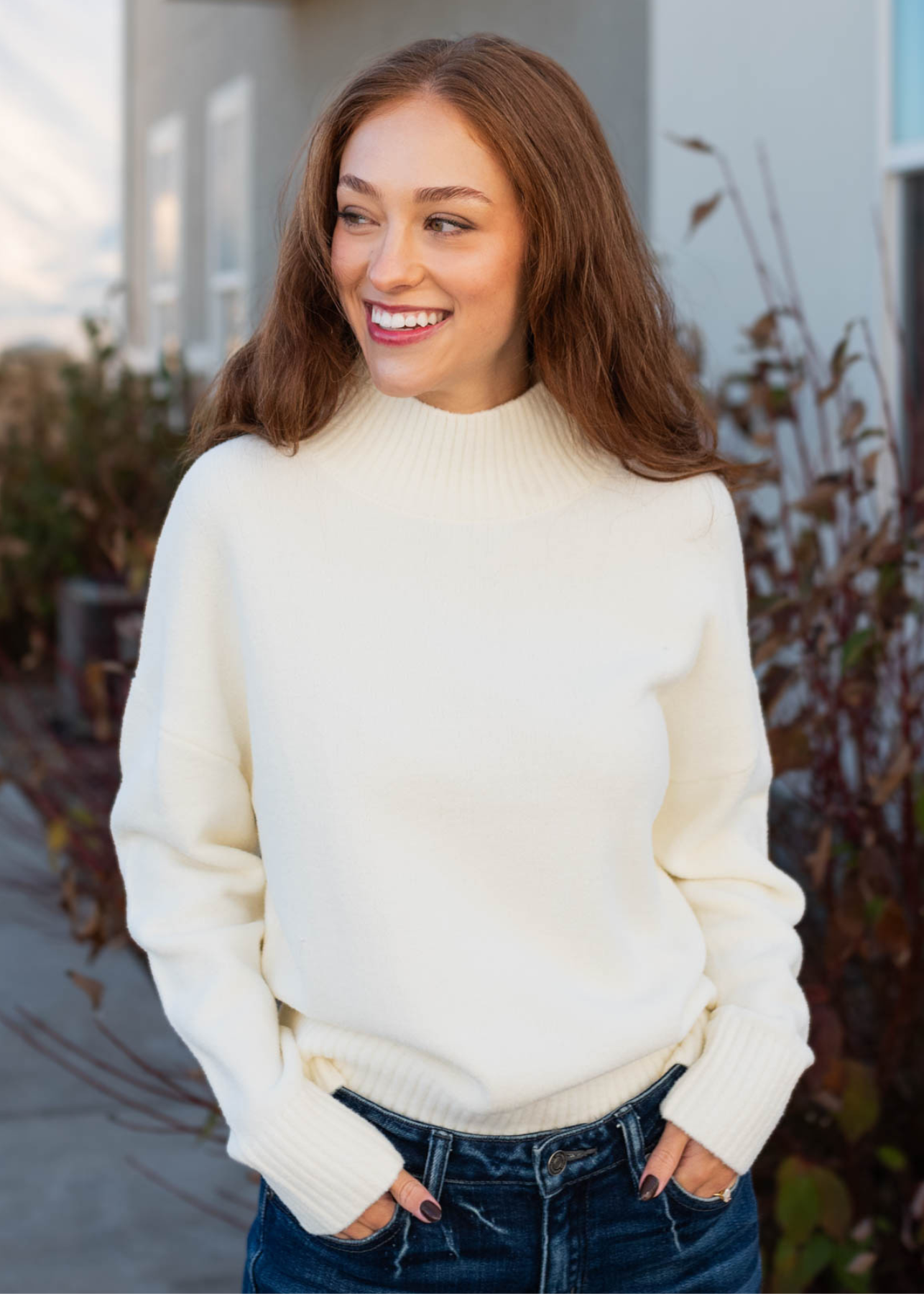 Long sleeve ivory sweater