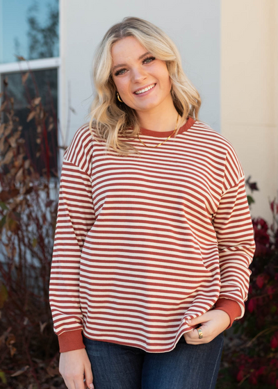 Rust stripe top
