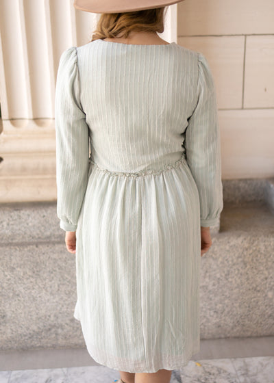 Back view of sage dress