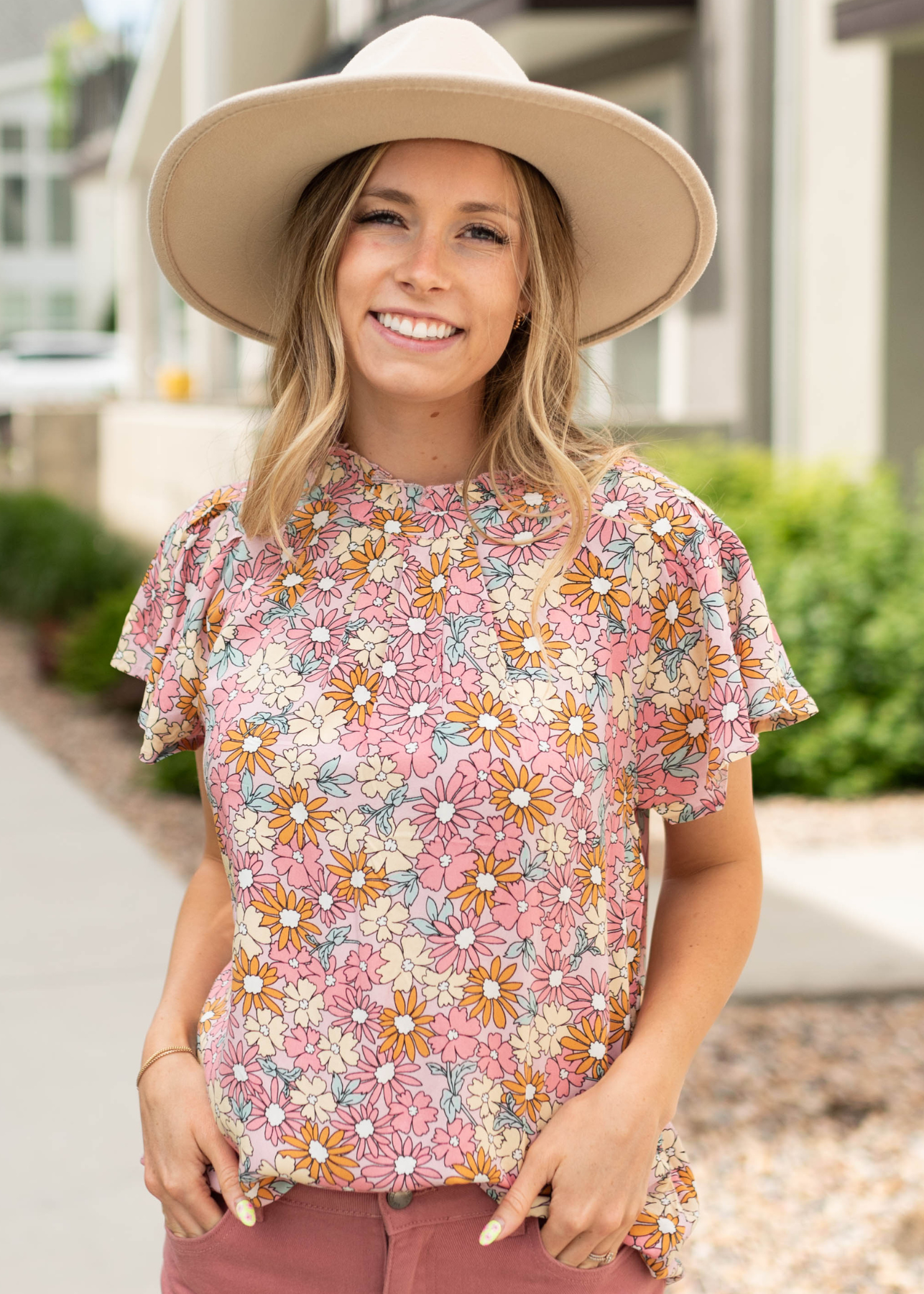 Pink floral top