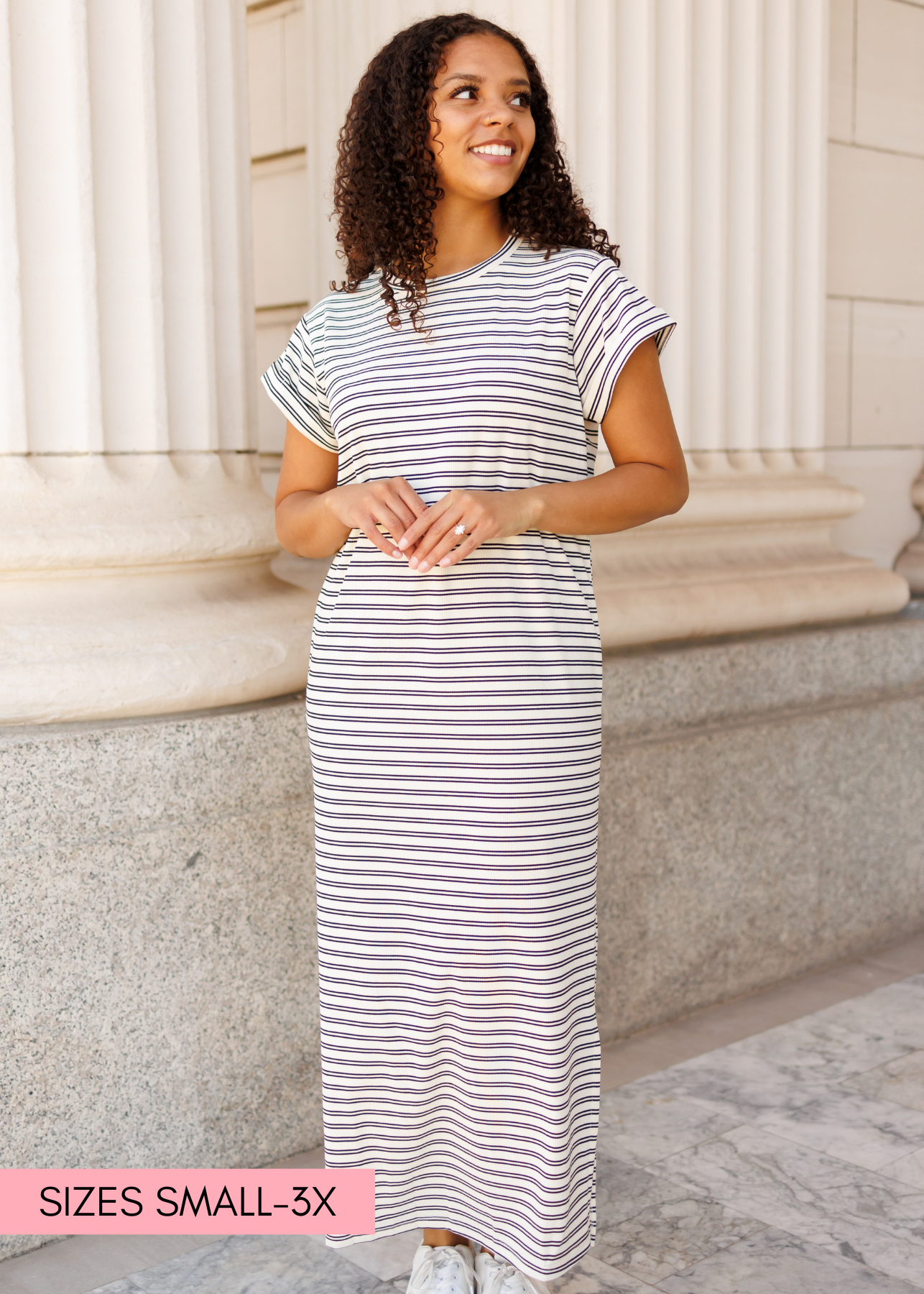 Black striped t-shirt dress