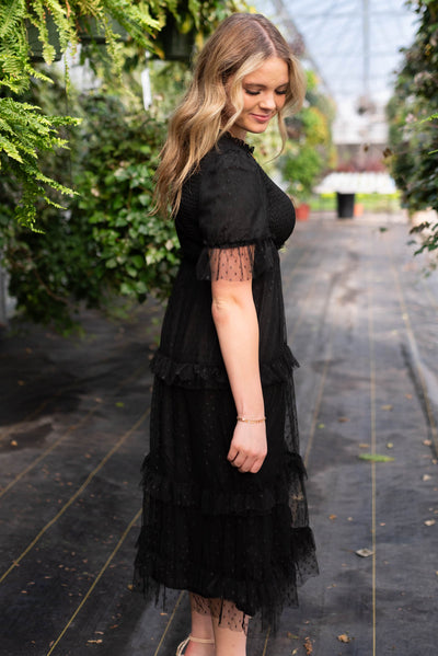 Side view of a black dress