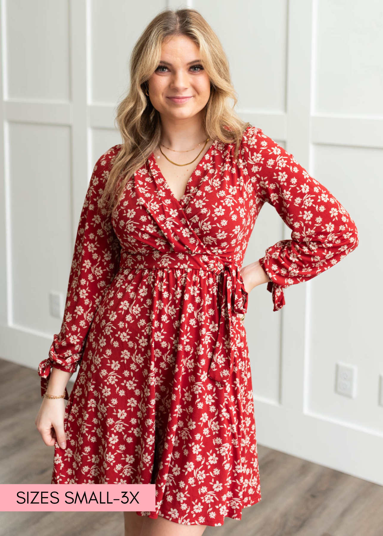 Kambrie Red Floral Dress