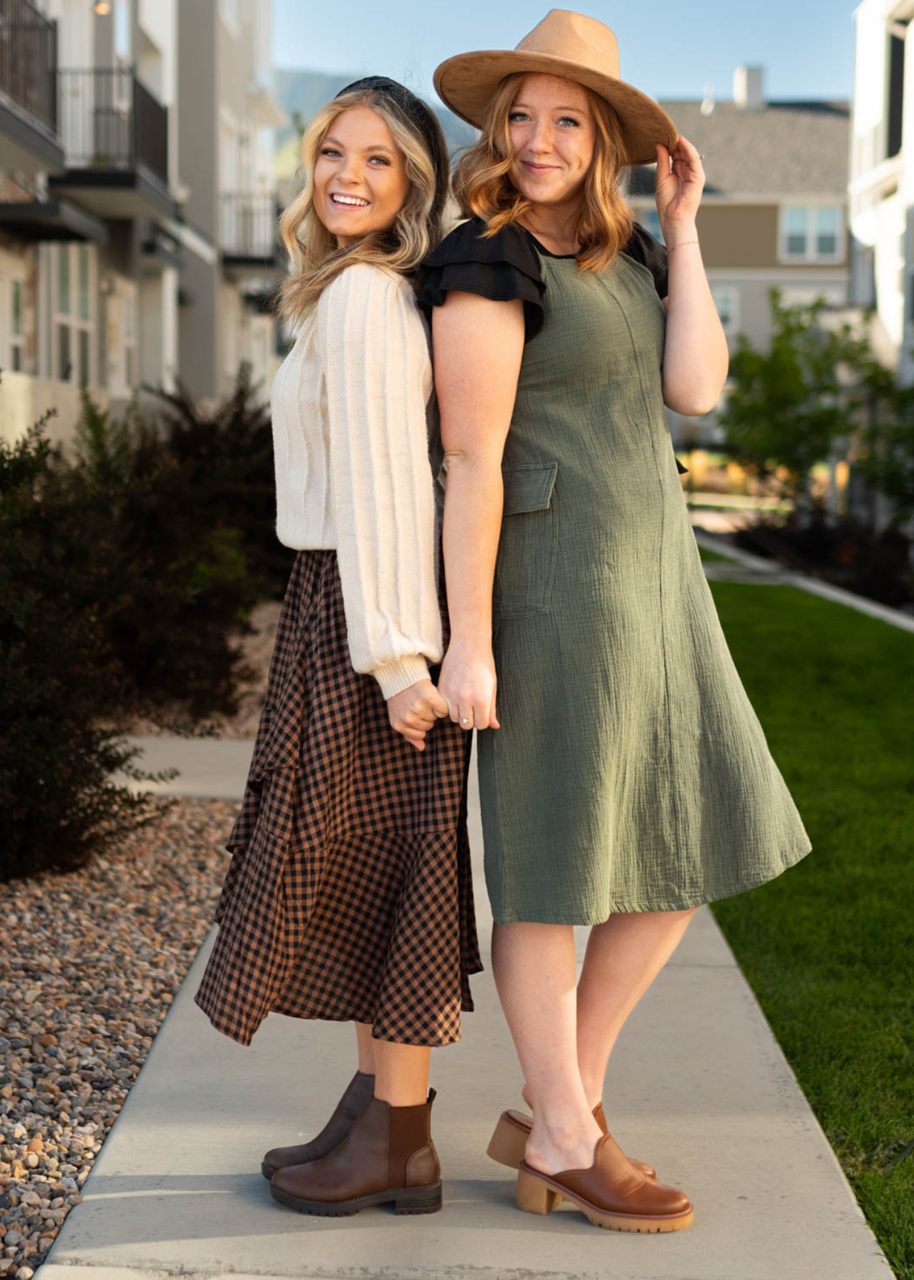 Kamila Mocha Plaid Skirt