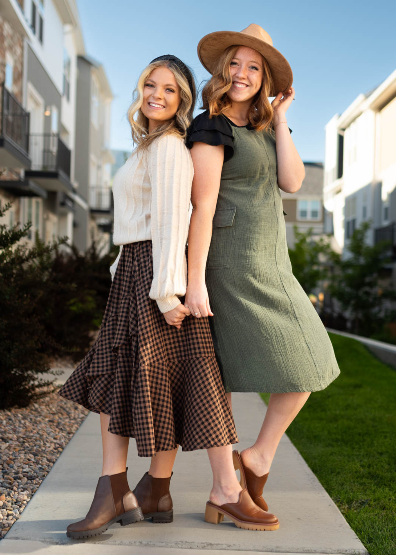 Kamila Mocha Plaid Skirt
