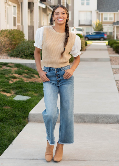 Taupe sweater top